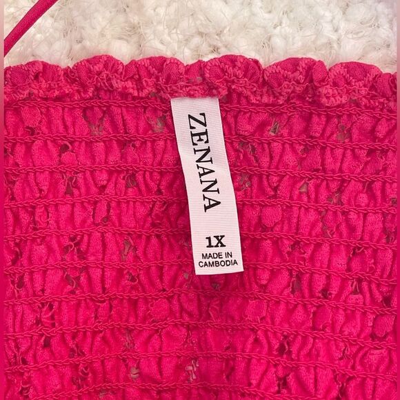 Plus Size Zenana Outfitters Pink Crochet Lace Bralette Plus Size 1X 2X 3… - Picture 9 of 13